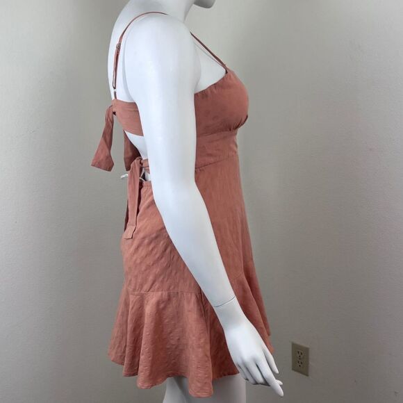 Lulus Women Size XL Orange Days of Dreaming Cotton Dot Tiered Mini NEW Dress - Picture 8 of 14